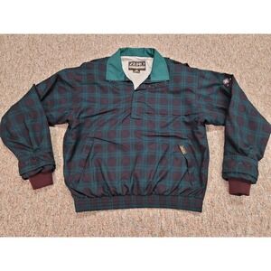 ZR Zero Restriction Jacket Men Large Tartan Plaid Golf Performance Pullover